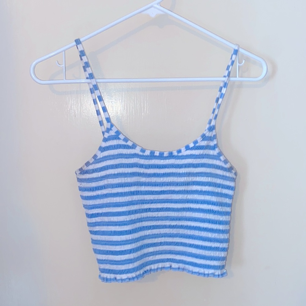 Nordstrom white and blue crop top